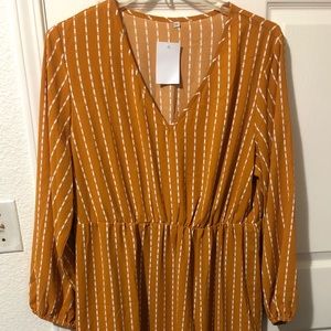 Mustard puffy sleeve midi dress!